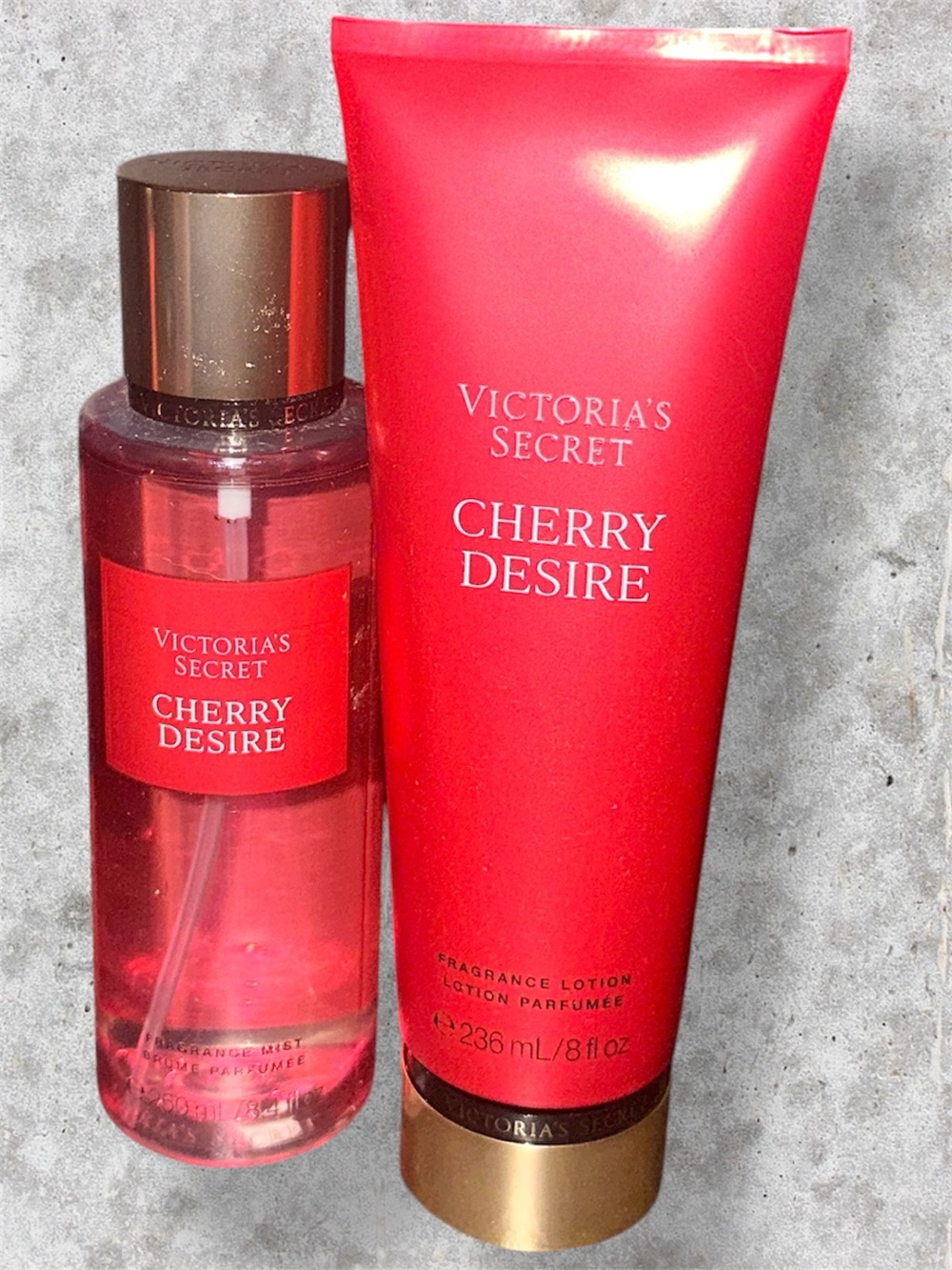 Victoria's Secret Cherry Desire Fragrance Mist & Lotion - full sz. NWT